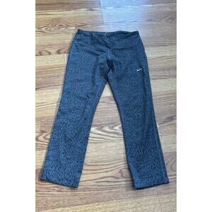 Nike Women's Dri Fit Epic Run Crop Printed Leggings Capri Size Small Grey